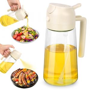 470 ML Pulverisateur d'huile et Distributeur 2 en 1，Huile d'olive Distributeur verseur，Pulvérisateur Huile Cuisine Verre，pour, Cuisine,Friteuse d'air,Salade, Barbecue，Pâtisserie，Air Fryer Accessoires (STORE TISTIRNT, neuf)