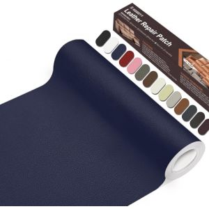 Simili Cuir Autocollant, 20 x 100cm Patch de R&eacute;paration en Cuir, Patch Cuir Auto-adh&eacute;sif R&eacute;novation Pour Si&egrave;ge de Voiture, Meubles, Canap&eacute;, Sacs &agrave; Main, Vestes, Chaises.(Bleu Marine) (ZR-EU, neuf)