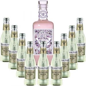 Gintonic - Mistral Gin 40&deg; + 9Fever Tree Ginger Beer Water - (70cl + 9 * 20cl) (Wine And More, neuf)