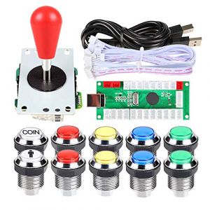 EG STARTS 1 lecteur LED Arcade DIY Kit encodeur USB pour manettes Ellipse et ovale + boutons arcade LED 5 V pour jeux vid&eacute;o Mame Raspberry Pi Arcade1up (m&eacute;lange de couleurs) (Fosiya-EU, neuf)