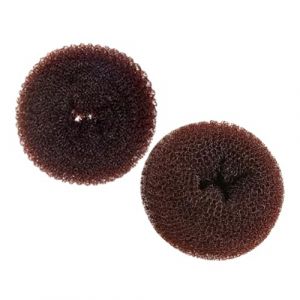 Healeved 2 Pi&egrave;ces styleur de chignon accessoires de cheveux beignet de cheveux fabricant de petits pains beignets de cheveux &eacute;ponge &agrave; cheveux pour chignon faux chignon fibre chimique Brown (Accompany JY, neuf)
