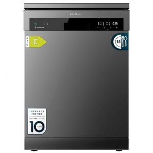 Cecotec Lave-vaisselle 60 cm Indépendant Bolero Aguazero 6500 Dark C. 15 Couverts, 3e Plateau, 6 Programmes avec Dual Zone Wash, Dry+, Ouverture Auto, Demi-charge, Départ Différé, Moteur Inverter Plus (Cecotec, neuf)
