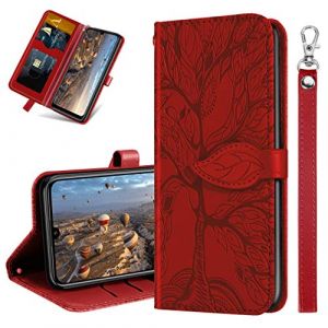 MRSTER Coque pour Samsung Galaxy Note 20 Ultra Rabat &Eacute;tui, Samsung Note 20 Ultra Protection Housse en Cuir PU, Coques Portefeuille pour Samsung Galaxy Note20 Ultra 4G/ 5G. RX2 Tree Red (MRSTER, neuf)