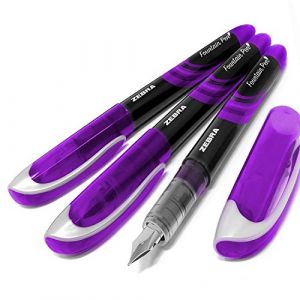 Zebra Fuente Lot de 3 Stylos-plume jetables Encre violette (OMGHC., neuf)