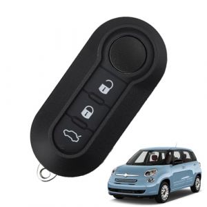 Coque De Clé De Voiture Fiat Clé De Rechange Télécommande 3 Boutons Boitier Clé De Voiture , Boîtier Pliable De Rechange pour Clé De Voiture Fiat 500 Doblo Ducato Panda Punto Peugeot ( Noire) (HengShuiShuoLongKeJiYouXianGongSi, neuf)