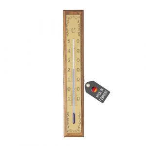 Lantelme Thermomètre en bois de chêne - Affichage de la température de -15 °C à 50 °C - Analogique - 27 cm de long - Thermomètre en bois pour chambre intérieure - Facile à lire - Thermomètre (lantelmegmbh, neuf)