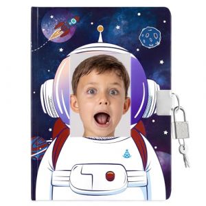 WERNNSAI Journal Intime Gar&ccedil;on 6-12 Ans avec Cadenas &agrave; Cl&eacute; - Carnet Secret Personnalisable Th&egrave;me Spatial Astronaute - Format A5 120 Pages- Id&eacute;al Cadeau Anniversaire Ans, &Eacute;cole, Vacances (Nuoly, neuf)