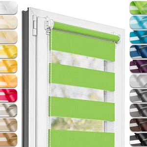 Estika Store Enrouleur Jour Nuit sans perçage - Vert - 72 x 220 cm - Store à enroulement, Double Tissu, pour fenêtres intérieures, Protection Contre Le Soleil (Estika, neuf)