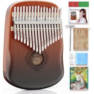 Kalimba 17 Clés Pouce - Piano à Pouce pour Enfant Piano à Doigts Portable Adulte Professionnel,avec instructions d'étude, Tuning Hammer. (Brown) (LIEGEFARDEER, neuf)