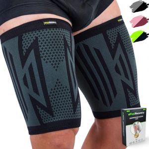 2 Pack Manchon de Compression Cuisse Homme et Femme - Maintien Cuisse pour Soulager Douleurs Ischio-Jambiers, Quadriceps et L'Aine, Tensions Musculaires, Crampes et Running - Respirant et Antidérapant (Feel Recovery, neuf)