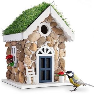 GARDIGO Nichoir M&eacute;sange Maison en Bois Ext&eacute;rieur &ndash; Cabane Oiseaux Jardin Balcon &ndash; Mangeoire Graines, Distributeur Nourriture Oiseaux Sauvages &ndash; Nichoir Oiseaux Ext&eacute;rieur D&eacute;coratif (tevigo gmbh, neuf)