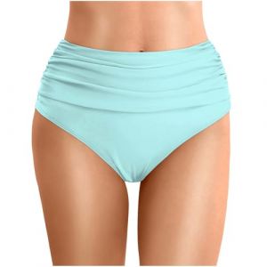 Bas de Maillot de Bain Femme Bandeau Bikini Culotte Taille Haute Short de Bain Ventre Plat Bas de Maillots Shorty (goodups, neuf)
