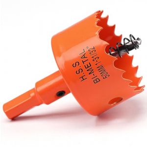 Scie cloche 50mm Orange, Acier rapide HSS M42 bi-m&eacute;tal Scie cloche bois, Fraise &agrave; trous avec tige hexagonale et foret avec profondeur de coupe de 30mm pour bois, cloison s&egrave;che et t&ocirc;le m&eacute;tallique (Guizhoulanzishangmaoyouxiangongsi, neuf)