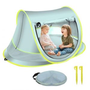 Tente de Plage Pop Up Abris de Plage, Tente Anti-UV Bébé, Haute Protection Solaire FPS 50+, Abri de Plage pour Tentes pour Enfantts, Utilisation Extérieure & Intérieure, 140x95x60 CM (AceJuye, neuf)