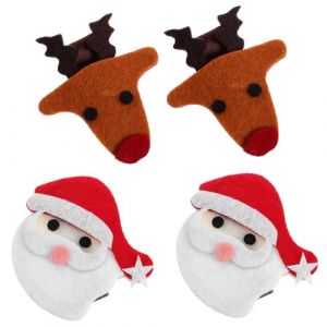 Toyvian 4pièces Accessoires De Cheveux De Noël Barrette Cartoon Avec Éléments De Noël Pour Fête Et Décoration Pince à Cheveux Mignonne Avec Renne Et Père Pour Filles Et Femmes (Vendiarit, neuf)