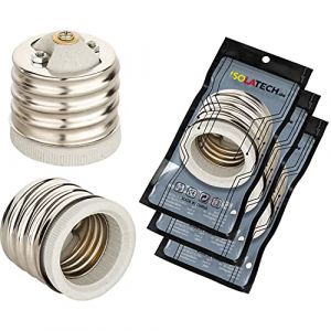 ISOLATECH 3pcs E40 à E27 Douille d'adaptateur pour E27 douille de lampe LED convertisseur pour lampes à économie d'énergie (max. 250V/2A) ampoules cuisine salle de bains résistant à la chaleur (ISOLATECH-DE, neuf)