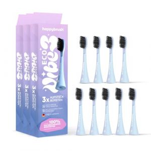 happybrush® Brossettes pour Brosse à dents électriques, Pack De 9 Unités durables pour brosse à dents électrique sonique Eco VIBE 3-3x3 (Couleurs Pastel, 1 unité (Lot de 9)) (Happybrush, neuf)