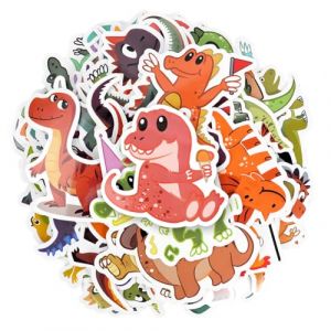 OSDUE Autocollants, 100PCS Dinosaures Autocollants pour Bagages Imperméables De Planche À roulettes Licorne Mignon Autocollant Esthétiques Ordinateur Portable Bouteille D'eau Téléphone (PLUM-MARKETING, neuf)