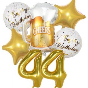 Ballon 44 ans Anniversaire Homme Femme, Decoration Anniversaire 44 ans, Ballon Anniversaire 44 ans Or, Ballon Bière Ballon Bouteille Verre à Vin Decoration pour Anniversaire 44 ans Femme Homme (Feelairy, neuf)