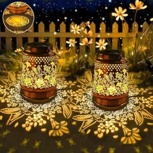 Joycome Lanterne Solaire Exterieur Jardin 2 Pièces Métal Lanterne Solaire à Colibris, IP65 Étanche Lampe Solaire Exterieure a Poser/Suspendre pour Décoration de Jardin, Terrasse, Balcon,Table (Joycome, neuf)