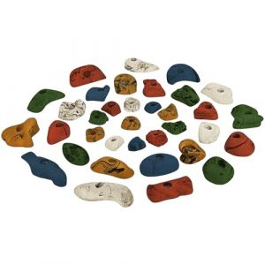 ALPIDEX 35 Prises d'escalade | Surface d'escalade 3-5 m&sup2; | Tailles L, M, S | Pierres Escalade | Set Prises Escalade | Poign&eacute;es Escalade | R&eacute;sistant Aux Intemp&eacute;ries, Couleur:color&eacute; (BB Sport, neuf)