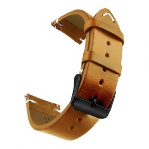 Bracelet de montre en cuir v&eacute;ritable cir&eacute; &agrave; l'huile, 18-24 mm, &agrave; d&eacute;gagement rapide, compatible avec Samsung/Seiko/Oris/Citizen(Brown Black,21mm) (DIEGEROUJIAMO-EU, neuf)