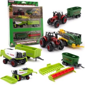 Toyland® Lot de 6 tracteurs et Outils agricoles en métal moulé sous Pression - Environ 5 cm - 4 modèles Assortis - 1 Choisi au Hasard (Toyland®, neuf)