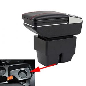 Bo&icirc;te d'accoudoir pour console centrale en cuir,Compatible avec Ford Fiesta MK7 2009~2010 2011 2012 2013 2014 2015 2016 2017,bo&icirc;te de rangement d'accoudoirs pour pi&egrave;ces d'int&eacute;rieur de voiture (Auto Sun Shine, neuf)