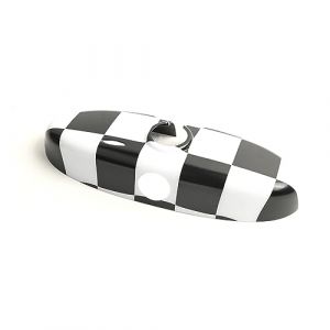 Generic MINI R50 R52 R53 Drapeau à damier Coque de rétroviseur intérieur, Rétroviseur intérieur Autocollants pour Mini Cooper One/S/JCW R50 R52 R53(Type B, Blanc à carreaux) (UVCANY-EU, neuf)