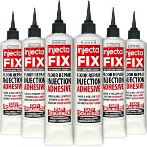 Injectafix 300ml - Kit Réparation Carreaux Décollés et Creux - Colle à Injection Puissante et Autonivelante - Facile à Utiliser sans Pistolet - Fixe Carreaux Lâches - Squeeze Tube (Floor-Fix Pro, neuf)