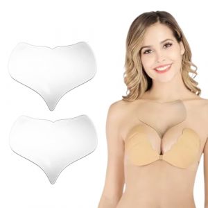 SGERUFZ 2 Pcs Patchs Anti-Rides Réutilisables en Silicone pour Décolleté, Coussins en Silicone Transparent, Lissent la Peau, pour Femmes et Filles (BeanyBeng, neuf)