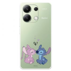 Coque compatible avec Xiaomi Redmi Note 13 4G Officielle Disney Angel & Stitch Baiser Coque en silicone transparent souple sous licence officielle Lilo & Stitch (La Casa de Las Carcasas, neuf)