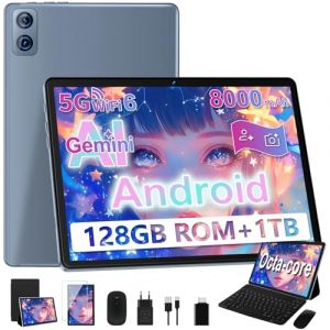 Dghrti 2025 Tablette10 Pouces Android Tablet Tactile, 22Go RAM/128Go ROM (Extensible 1TB), Processeur 8-C&oelig;urs, 8000mAh, WiFi 5G/2.4G, Cam&eacute;ra 5+8MP, Face ID, Widevine L1, Clavier & Souris Inclus -Gris (OGI BENCH EOOD, neuf)