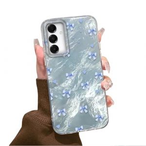 Tedyhulle Coque pour Samsung Galaxy A13 4G/ 5G/ A04S, &Eacute;tui de Protection avec Aesthetic Design Noeud Bleu Motif, Color&eacute; Paillette Case Cover Fine Souple TPU Bumper Antichoc Housse pour Femme (xinhuiyuancase, neuf)