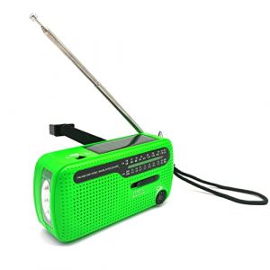 Fit4Blackout Radio &agrave; manivelle, solaire et manivelle, radio d'urgence, radio AM/FM/SW, radio r&eacute;tro portable avec r&eacute;cepteur monde, lampe de poche et lampe de lecture, chargeur de t&eacute;l&eacute;phone portable USB (druckmittel, neuf)
