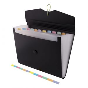 D.RECT 5580 - Trieur Extensible 12 Poches A4 | Extensible Classeur Documents | Accord&eacute;on Classeur Pochettes Porte-documents, Rangement Papier Administratif Noir (DVDMAX-FR, neuf)