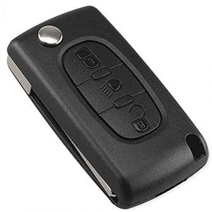 OGGIPRO 3 Boutons Phare Coque Cl&eacute; Compatible CE0523 cl&eacute; &agrave; Rabat Pliable pour Peugeot 207 307 308 407 408 3008 5008 Citroen C2 C3 C4 C5 C6 C8 (Bouton Phare, CE0523) (OGGIPRO FRANCE, neuf)