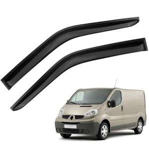 Déflecteurs d'air compatibles avec Nissan Primastar Opel Vivaro Vauxhall Vivaro Renault Trafic 2001-2014, Deflecteur Vitre Voitu Style Autocollant extérieur Noir (dinae, neuf)