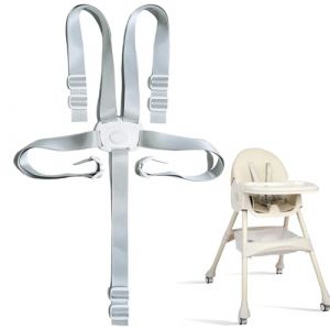 Harnais Chaise Haute, Harnais 5 Points pour Poussette, R&eacute;glable Sangle Chaise Haute Bebe, Sangles de S&eacute;curit&eacute; Universel Ceinture Rechange Adaptable pour Chaise Haute et Poussette (YIIWONI, neuf)