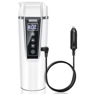 GRACEALL Bouilloire de Voyage de Voiture 12v 24v avec Prise de Voiture, Bouilloire électrique de Voyage Portable pour Voitures, Camions, Taxis, 450 ml Acier Inoxydable 304 (GRACEALL Appliances, neuf)