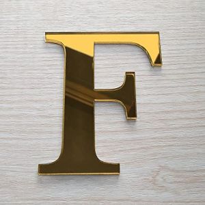 Adzif.biz Le sticker de decoration - Lettre Miroir Or D&eacute;corative Plexigglas. Lettrage Or Adh&eacute;sif Plastique. Lettre Autocollante pour Pr&eacute;nom, D&eacute;coration Mariage, Enseigne (Forum France, neuf)