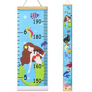 Hifot Toise Murale Enfant Sirène, Tableau de Croissance Enfants Dessin animé Toile mur Pendaison Règles, Unicorn Decoration Chambre Bebe Fille Garçons 190 cm * 20 cm (XOSRT, neuf)