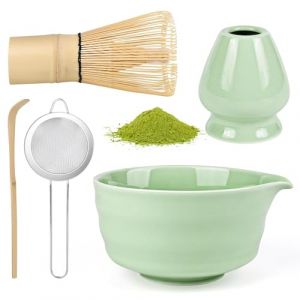 5 Pièces Matcha Kit, Ensemble à Matcha, Kit à Matcha, Avec Cuillere Matcha, Bol Matcha Bec Verseur, Fouet a Matcha, Support de Fouet à Matcha, Tamis à Matcha, pour La Cérémonie Du Thé Matcha (A) (acdcfwfcf, neuf)