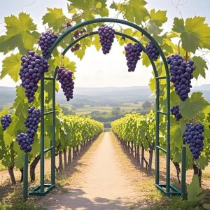 Arche De Jardin En Acier, Arceau À Rosiers Tuteur Pour Plantes Grimpantes, Vigne De Glycine, 140 200 240 280cm Robuste Pergola En Métal Pour Pelouse, Décoration De Fête De Mariage(Green,W2.80 x H2.50m (DHUSGS, neuf)