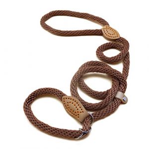 Souple Corde Laisse pour Chien 2 en 1 Collier Laisse de Dressage Corde entra&icirc;nement Chien Lasso de Glissement &eacute;ducative Plomb Formation l'Ob&eacute;issance pour Petit Moyen Grand Chien (S, Marron -1.5M) (feiling, neuf)