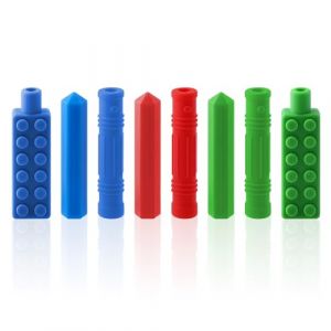 DOUUCO Lot de 8 d&eacute;corations de crayon &agrave; m&acirc;cher en silicone non toxique - Jouet sensoriel &agrave; m&acirc;cher pour la dentition, l'autisme, le TDAH et les besoins des enfants (Yixingte, neuf)