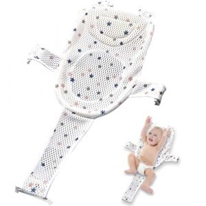 Hamac de Bain pour Bébé, Coussin Baignoire Bébé, Coussin de Siège de Bain Nouveau-né, Filet de siègeDe Bain Antidérapant, Antidérapant Hamac de B-ain Pliable Filet de Bain Nouveau-Né 0 à 36 Mois (DERUO, neuf)