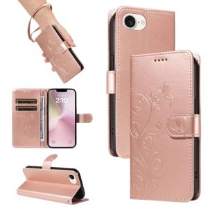 SRISHP Coque pour iPhone 16e / iPhone SE4, Housse Etui Portefeuille Cuir PU, Magn&eacute;tique &Eacute;tui de Protection Compatible avec iPhone 16e / iPhone SE4, Or Rose (THRION, neuf)