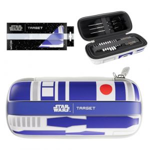 Target Darts Star Wars R2-D2 BOA Portefeuille | &Eacute;tui &agrave; Fl&eacute;chettes Haut de Gamme R2D2 avec Motif Dro&iuml;de, Rangement pour Pointes Swiss Point, Coque Ext&eacute;rieure Rigide et Support Organis&eacute; pour Accessoires (Target Darts, neuf)