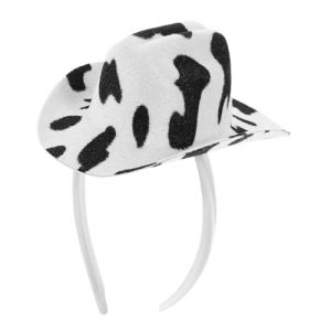 TOPPERFUN Mini Serrage-T&ecirc;te Chapeau Haut-de-Forme 135 CM Motif Vache Accessoire de D&eacute;guisement Vintage Coiffe L&eacute;g&egrave;re pour F&ecirc;te Carnaval et Halloween Serrage-T&ecirc;te Bibi pour Femme (Linuya, neuf)